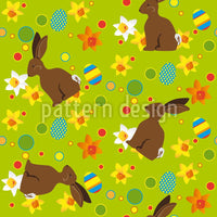 patterned-wallpaper-easter-bunny-green
