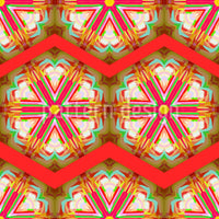 patterned-wallpaper-kaleidoscope-zig-zag-red