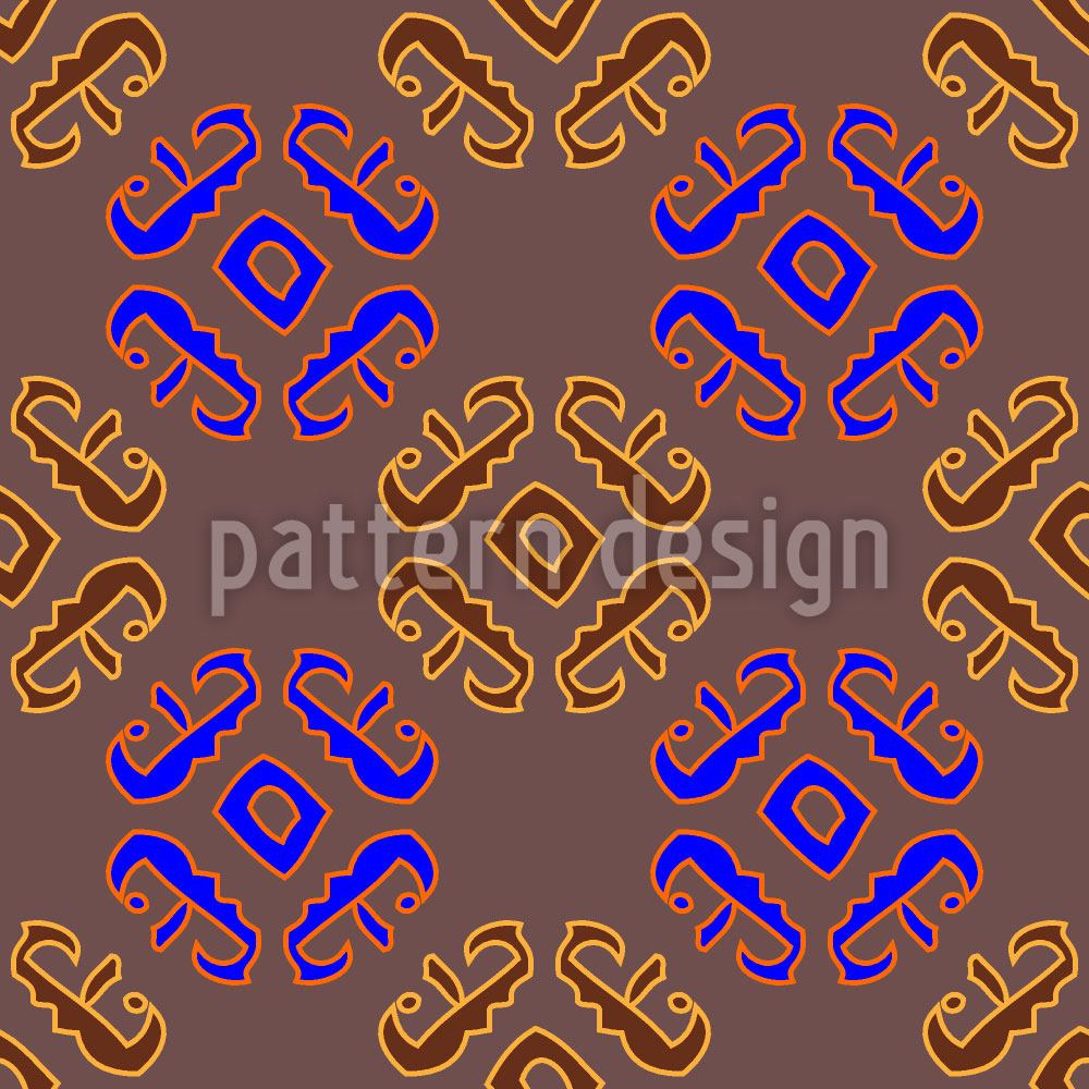 patterned-wallpaper-ethno-signs-brown