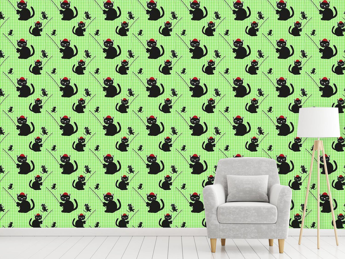 patterned-wallpaper-cat-and-mouse-game