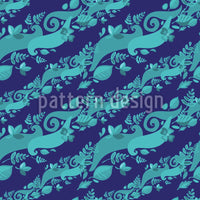 patterned-wallpaper-leaves-on-waves