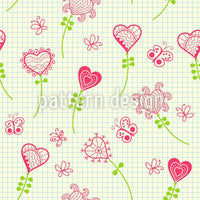 patterned-wallpaper-heart-flowers-in-the-mathematics-book