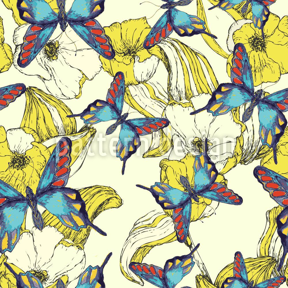 patterned-wallpaper-ocean-of-flowers-and-butterflies