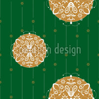 patterned-wallpaper-christmas-ornaments-green