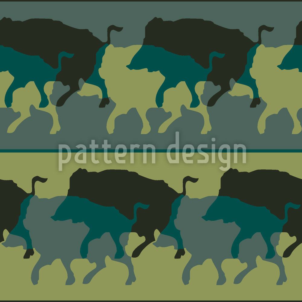 patterned-wallpaper-wild-boar-in-green