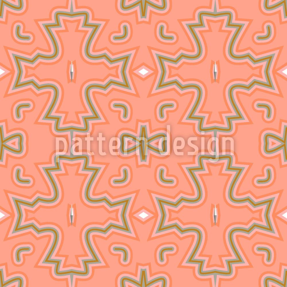 patterned-wallpaper-salmon-colored-crosses