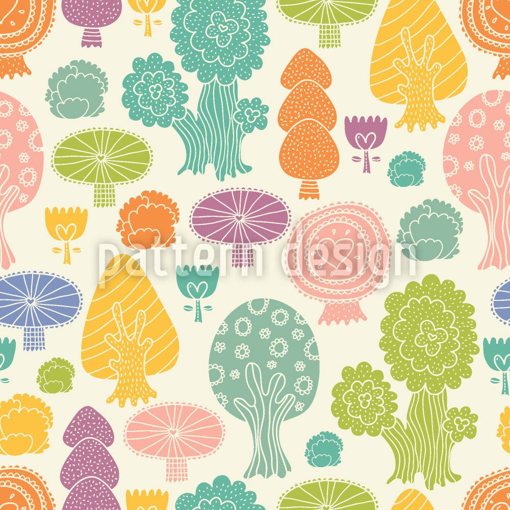 patterned-wallpaper-magic-forest