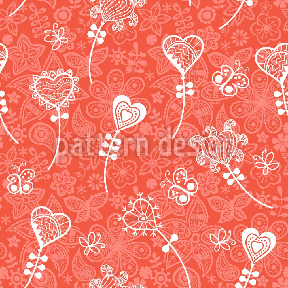 patterned-wallpaper-heart-flower-fantasy