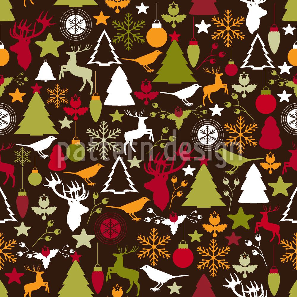 patterned-wallpaper-christmas-in-the-forest