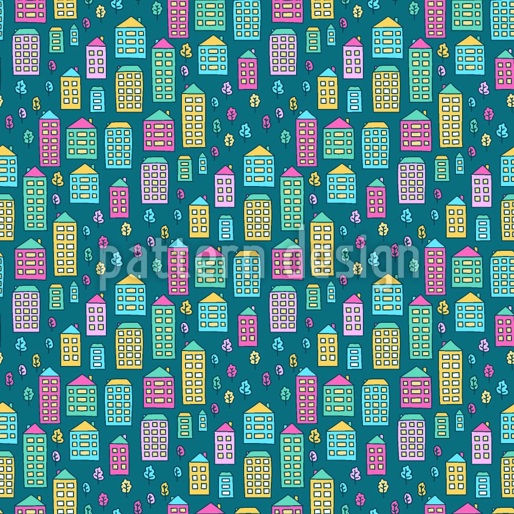 patterned-wallpaper-doodle-city