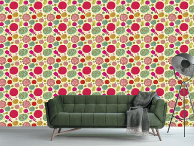 patterned-wallpaper-doodle-flowers