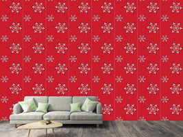 patterned-wallpaper-silver-flakes-red