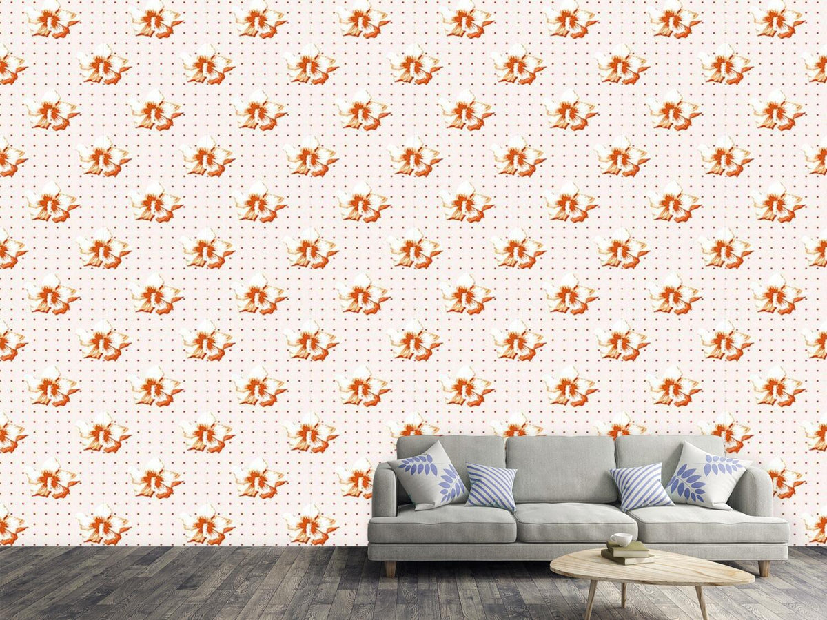 patterned-wallpaper-polkadot-hibiscus