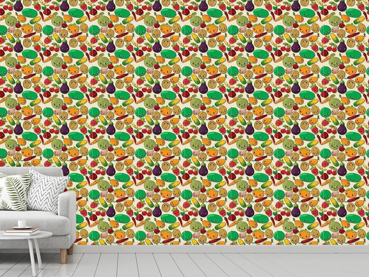 patterned-wallpaper-kawaii-veggies