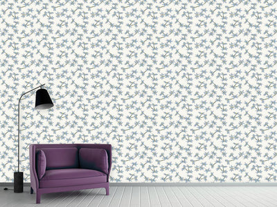 patterned-wallpaper-blue-rain-flowers