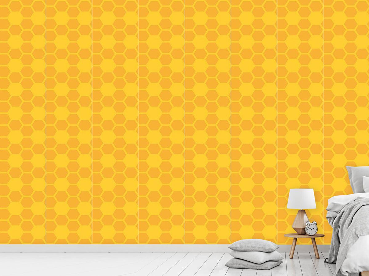 patterned-wallpaper-simple-honeycomb