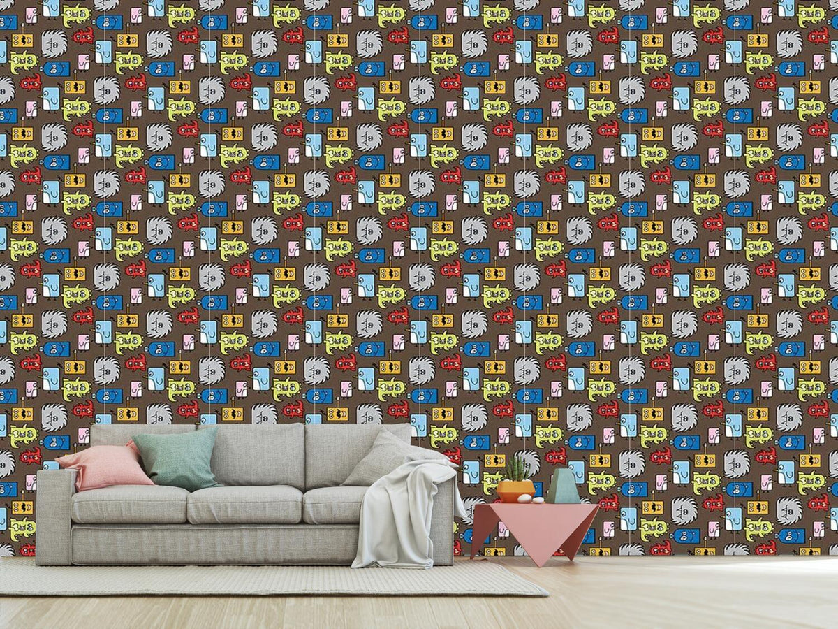 patterned-wallpaper-colorful-monsters