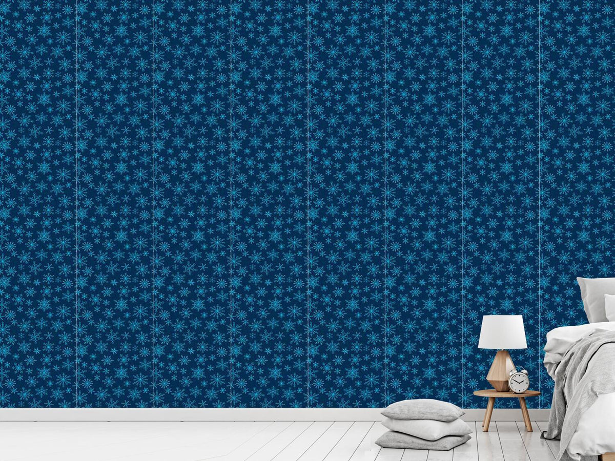 patterned-wallpaper-snowflake-doodles