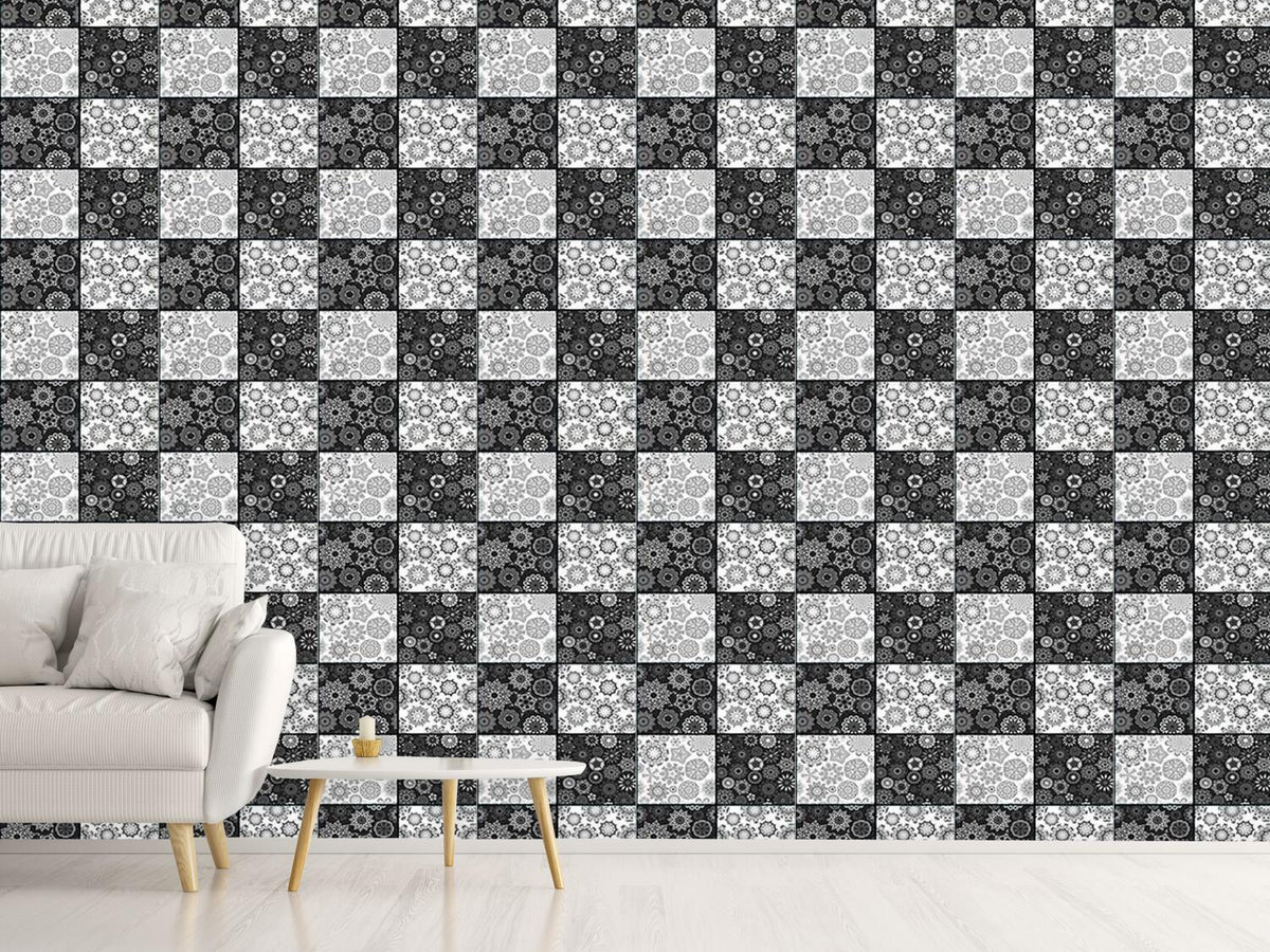 patterned-wallpaper-stars-on-the-chessboard