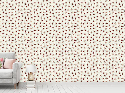 patterned-wallpaper-cartoon-ladybugs-dancing