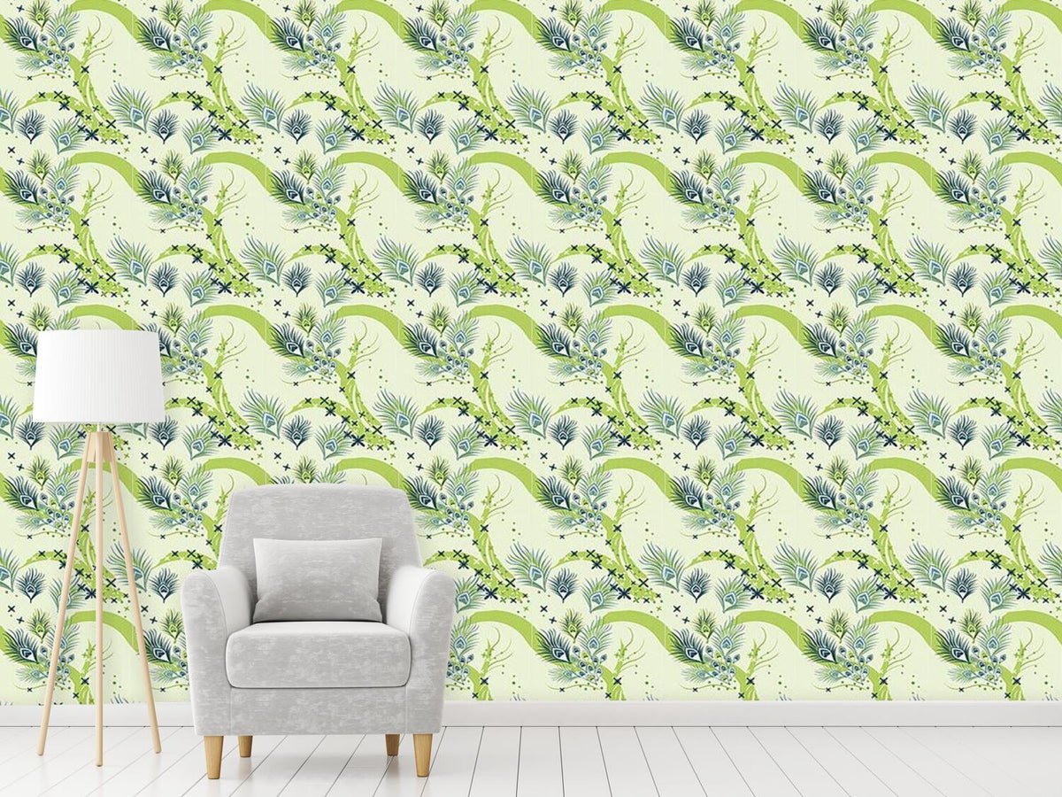 patterned-wallpaper-stylized-peacock-eyes