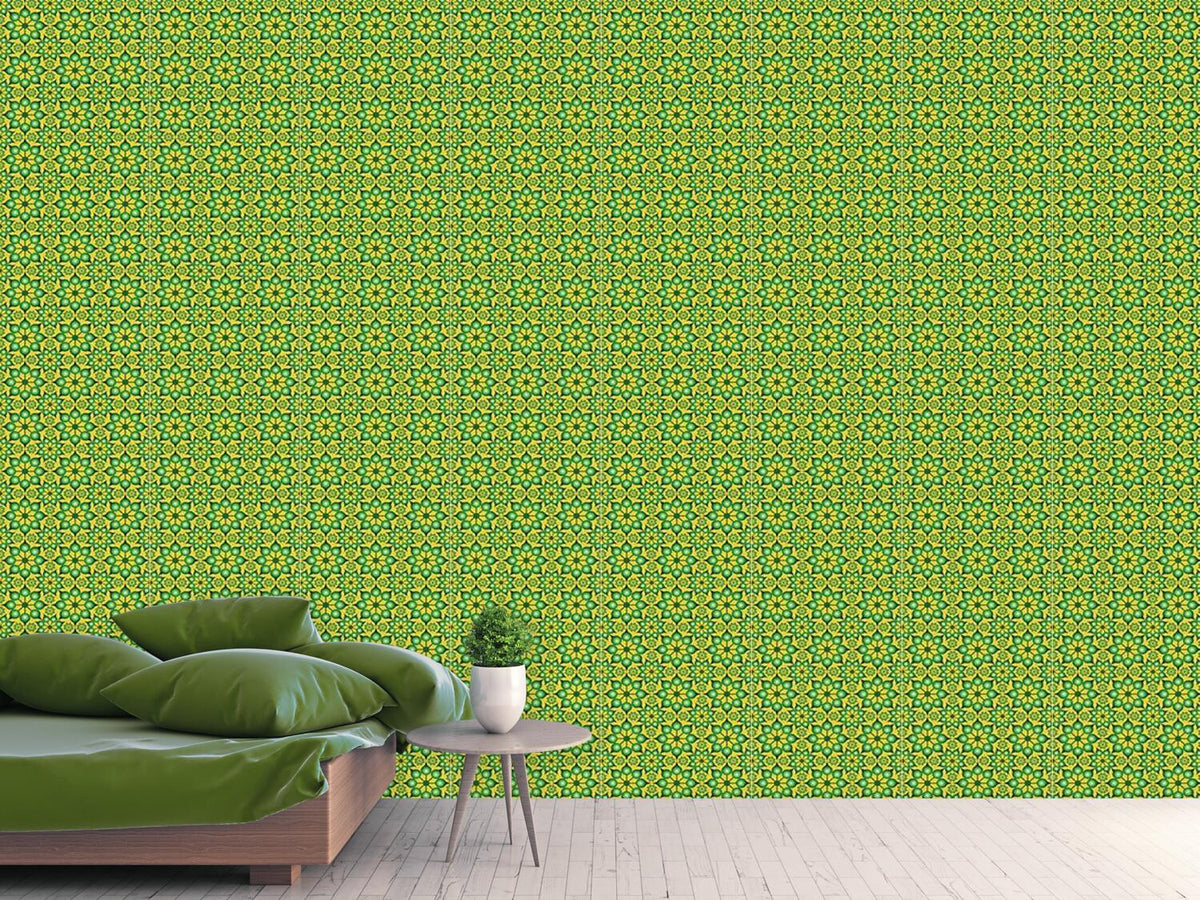 patterned-wallpaper-dimensioned-flowers