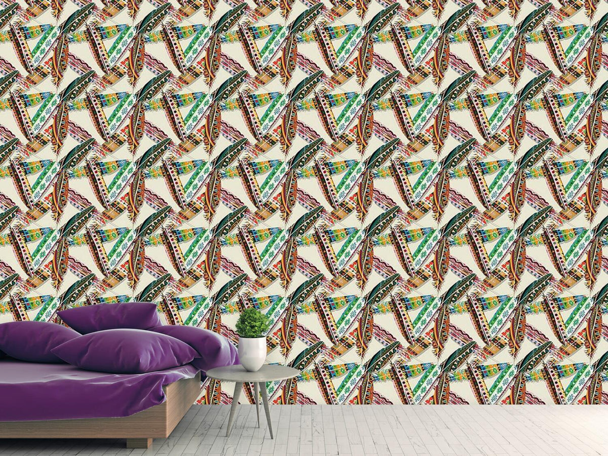 patterned-wallpaper-ethno-feathers