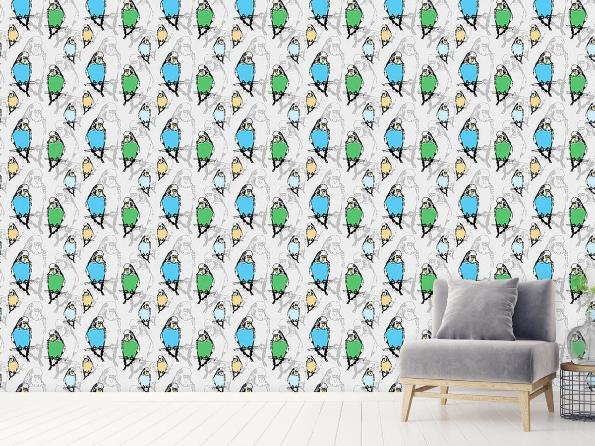 patterned-wallpaper-budgies