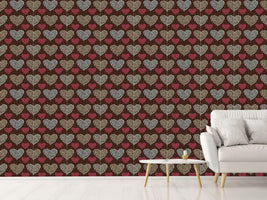 patterned-wallpaper-heart-bouquets