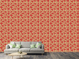 patterned-wallpaper-briar-rose-red-and-brown