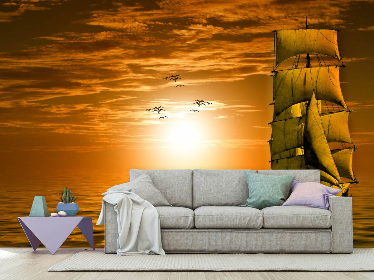 photo-wallpaper-sailing-ship-in-the-sunset