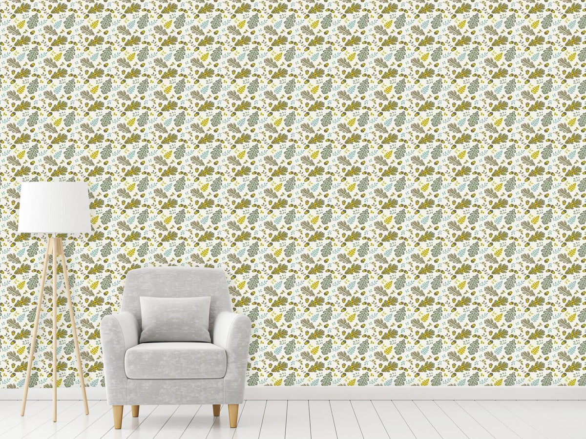 patterned-wallpaper-acorn-and-leaf