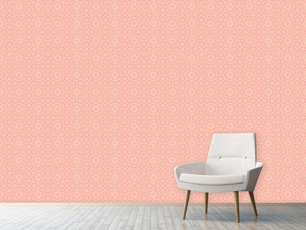 patterned-wallpaper-terracotta-rosettes