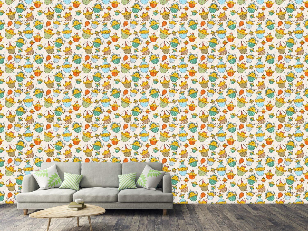 patterned-wallpaper-russian-easter-chicks