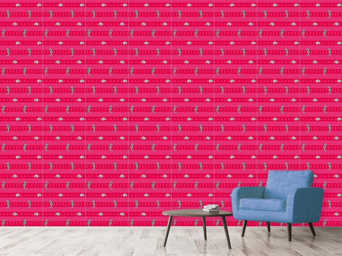 patterned-wallpaper-marine-creatures-pink