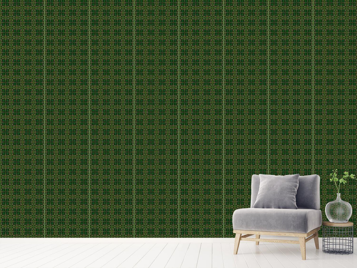 patterned-wallpaper-ninety-one-in-gold-letters