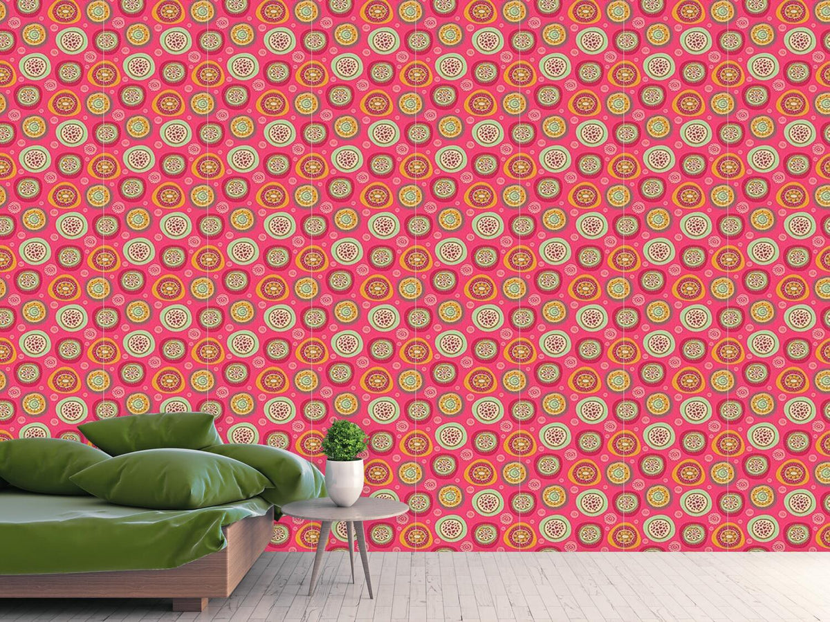 patterned-wallpaper-blooming-circles