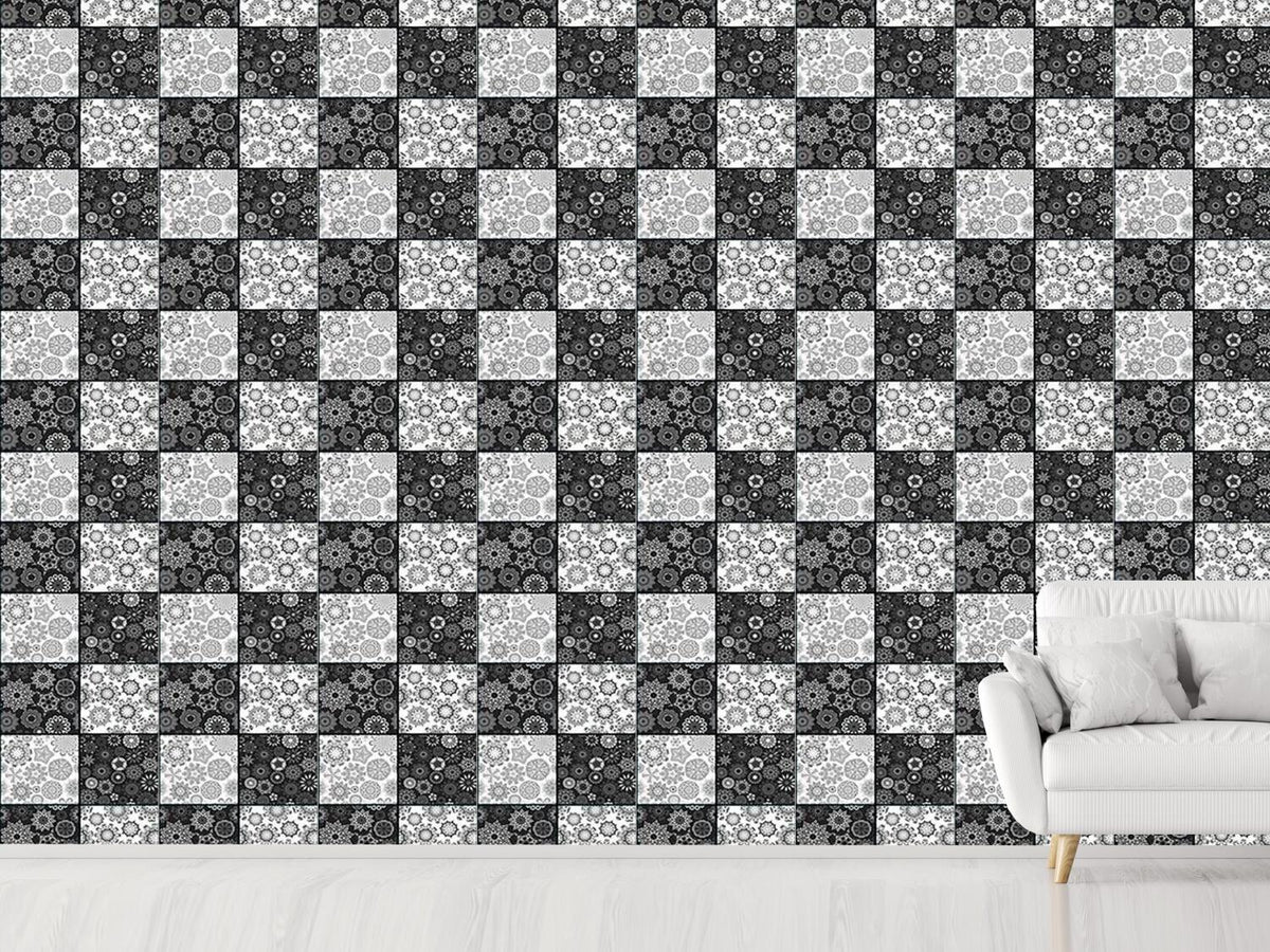 patterned-wallpaper-stars-on-the-chessboard