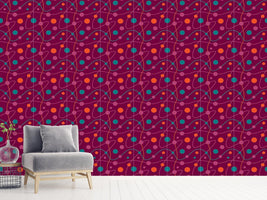 patterned-wallpaper-circular-rounds-magenta