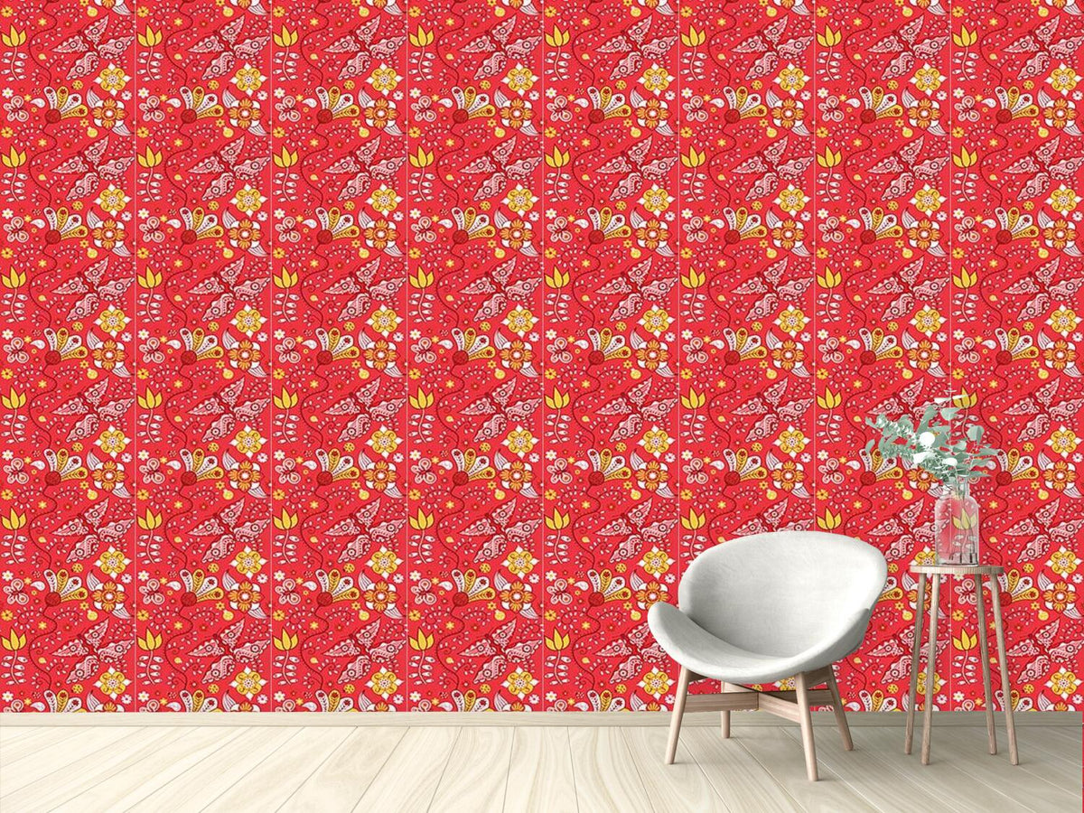 patterned-wallpaper-summer-garden-dreams