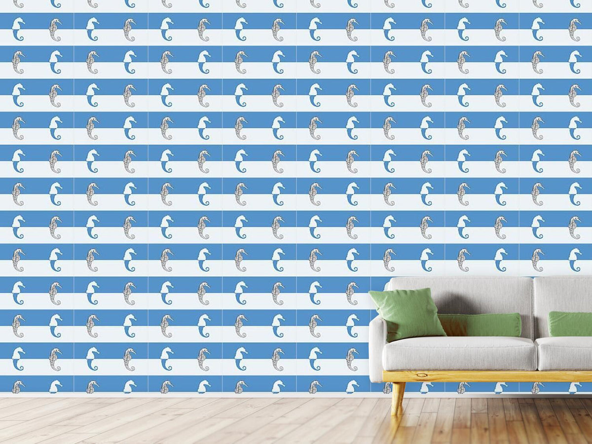 patterned-wallpaper-seahorses-on-blue-stripes