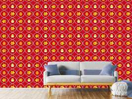 patterned-wallpaper-easter-daffodils-red