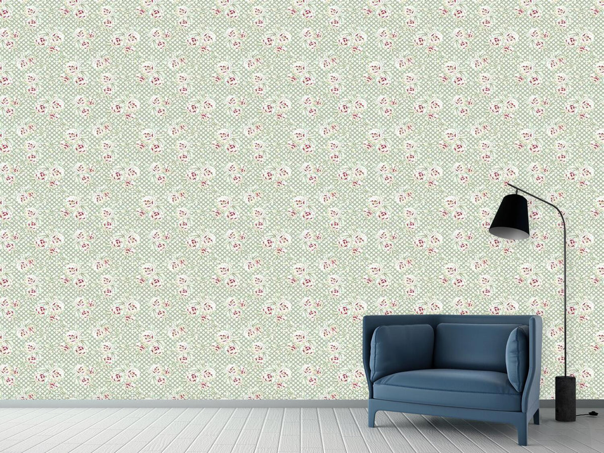 patterned-wallpaper-roses-and-polkadots