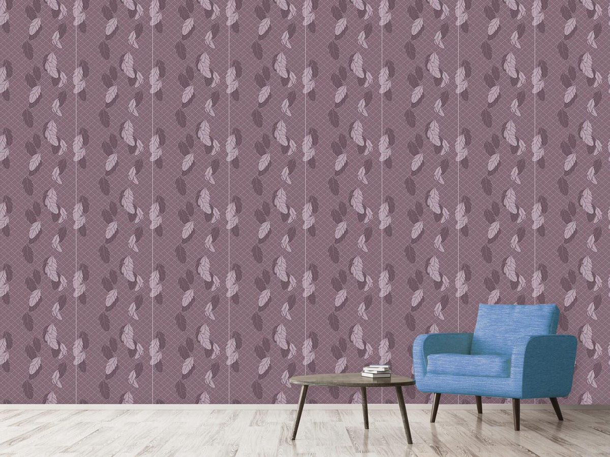 patterned-wallpaper-gentle-feathers-brown