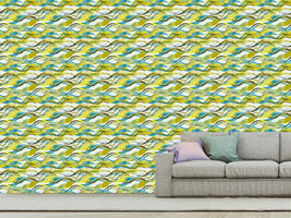 patterned-wallpaper-design-with-waves-and-flowers