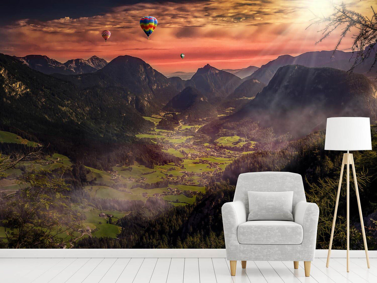 photo-wallpaper-hot-air-balloons-in-the-sunset